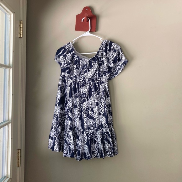 Crown & Ivy Blue & White Giraffe Print One Shoulder Dress XS - Picture 5 of 6